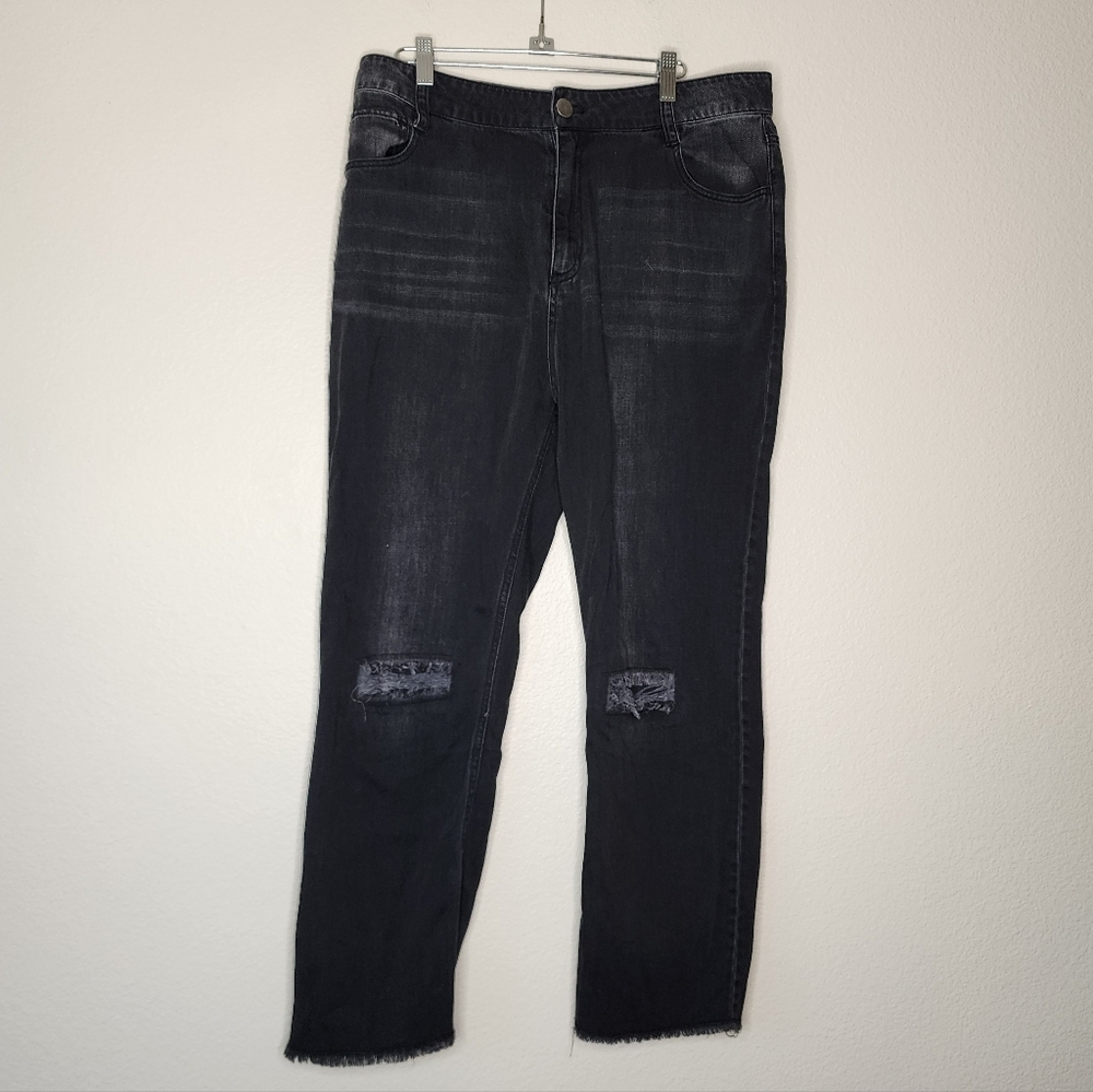 Anthropologie Cloth & Stone Charcoal Raw Hem Jeans 31